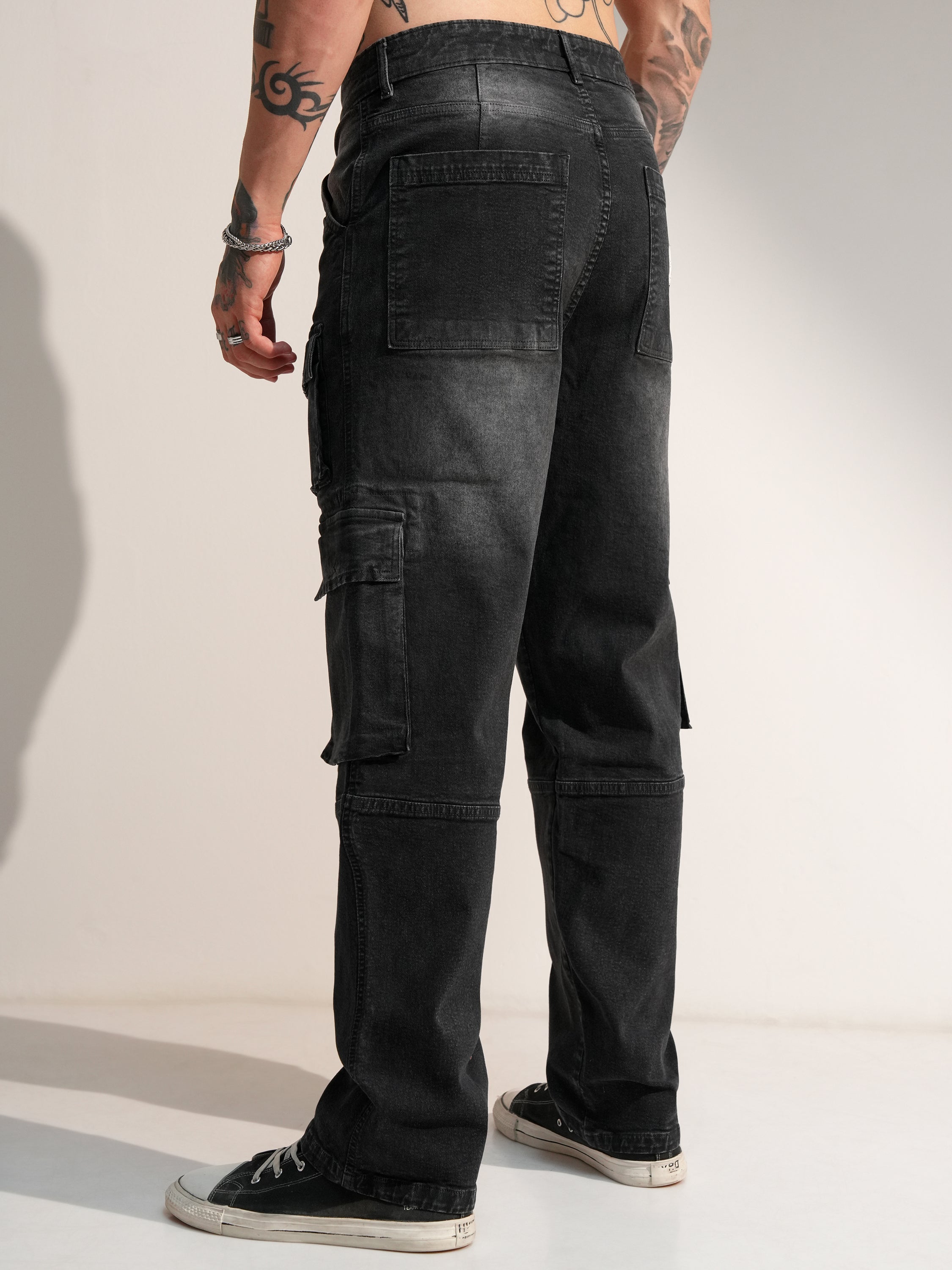 Marvel By Highlander Men Black Black Panther Baggy Stretchable Jeans - Black - Image 3