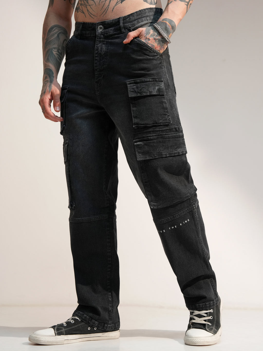 Marvel By Highlander Men Black Black Panther Baggy Stretchable Jeans - Black - Image 4