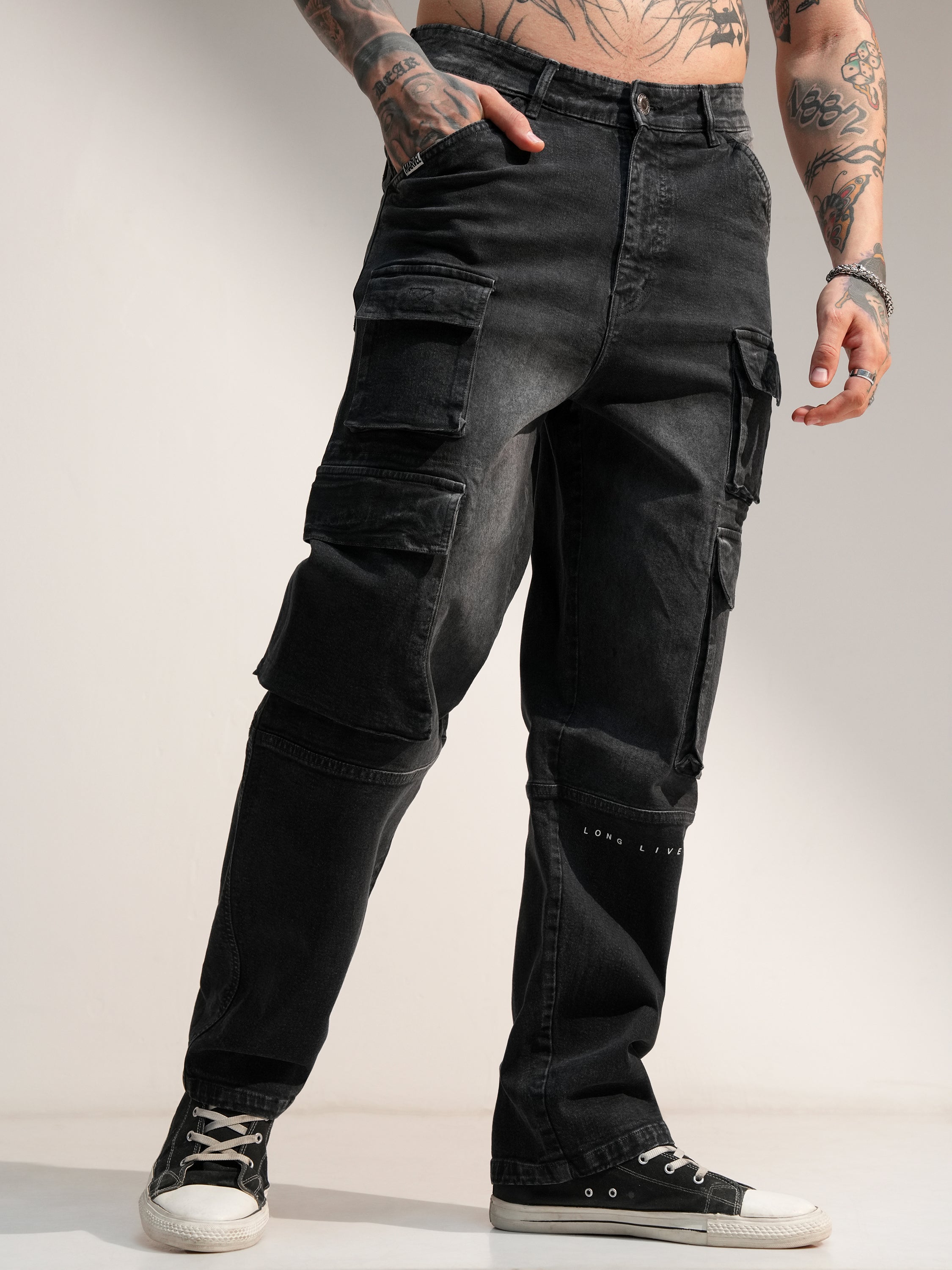 Marvel By Highlander Men Black Black Panther Baggy Stretchable Jeans - Black - Image 6