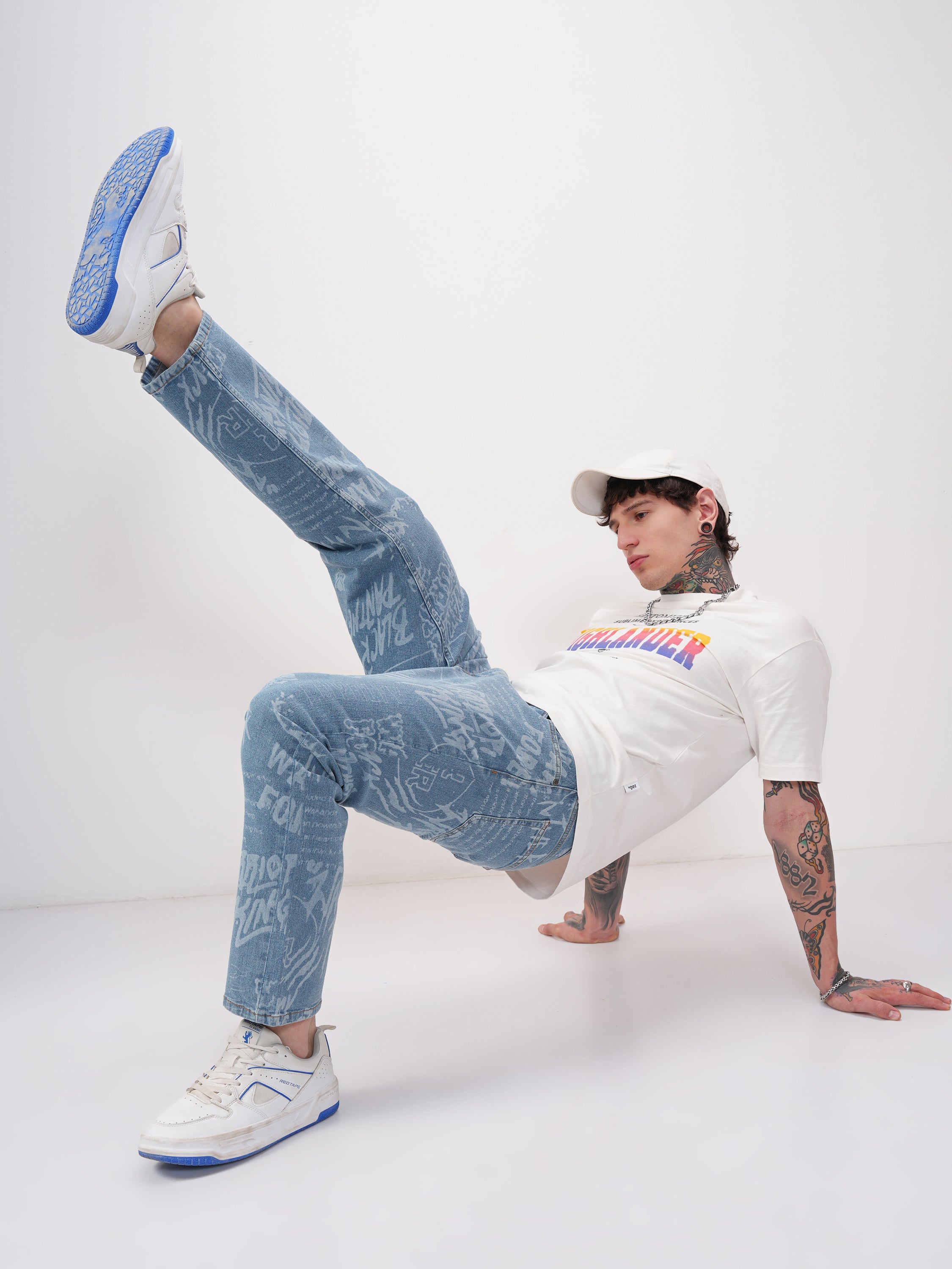 Marvel By Highlander Men Blue Black Panther Baggy Stretchable Jeans - Blue - Image 2