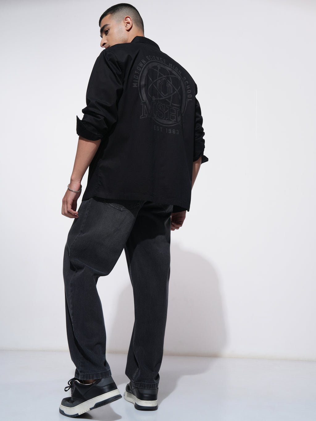 Marvel By Highlander Men Black Spider-Man Printed Oversized Fit Casual Shirt - Black - Image 2