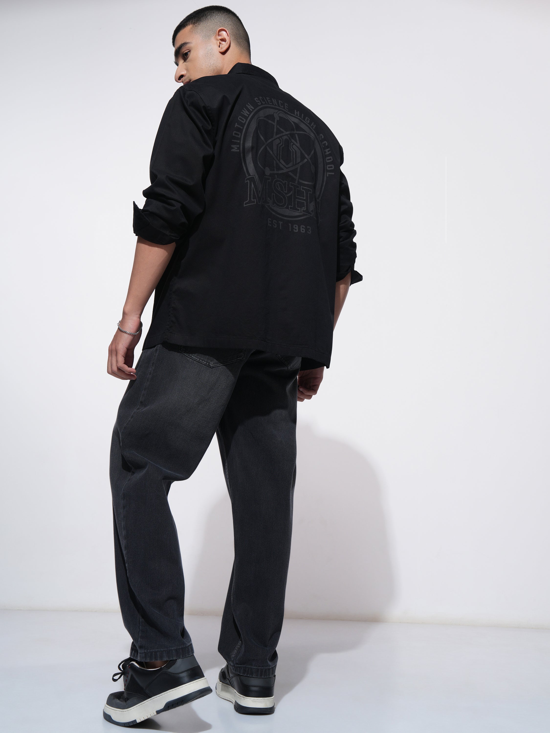 Marvel By Highlander Men Black Spider-Man Printed Oversized Fit Casual Shirt - Black - Image 2