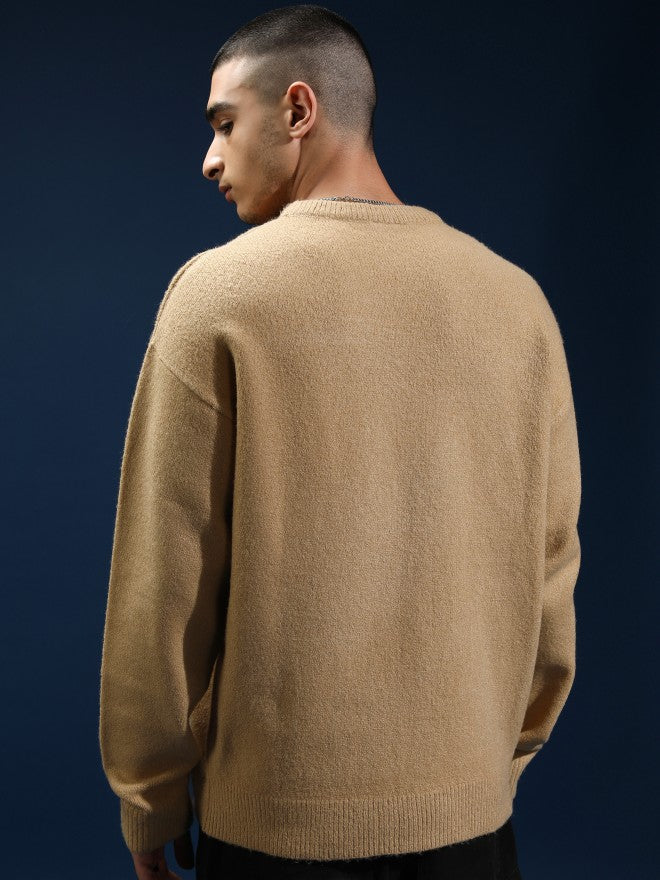 Marvel By Highlander Men Tan Black Panther Round Neck Pullover Sweater - Tan - Image 3