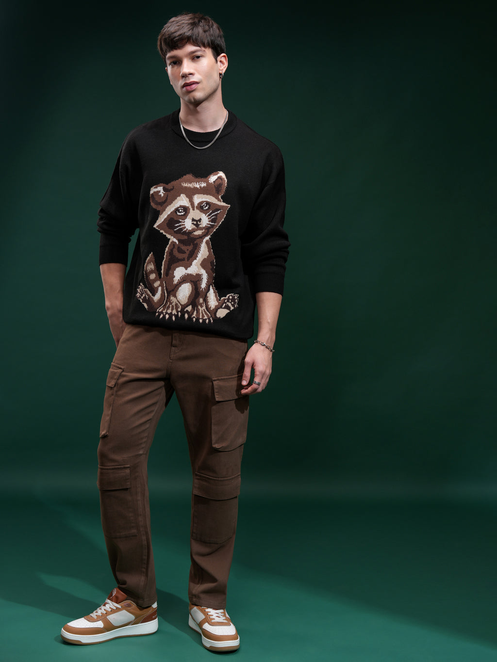 Marvel By Highlander Men Black Rocket Round Neck Pullover Sweater - Black - Image 2