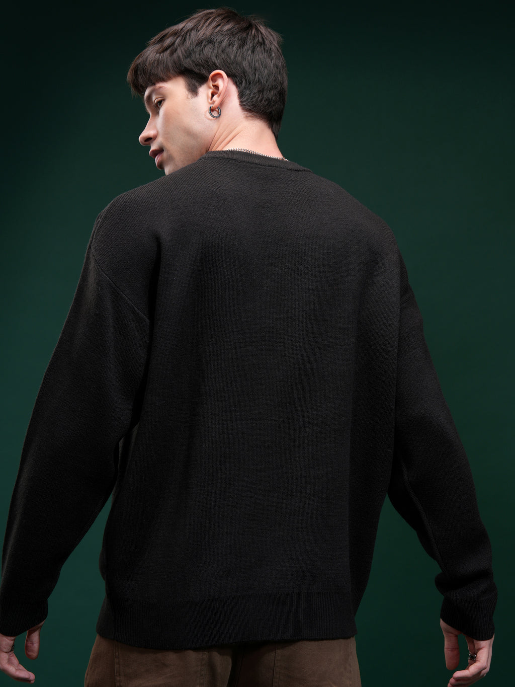 Marvel By Highlander Men Black Rocket Round Neck Pullover Sweater - Black - Image 3