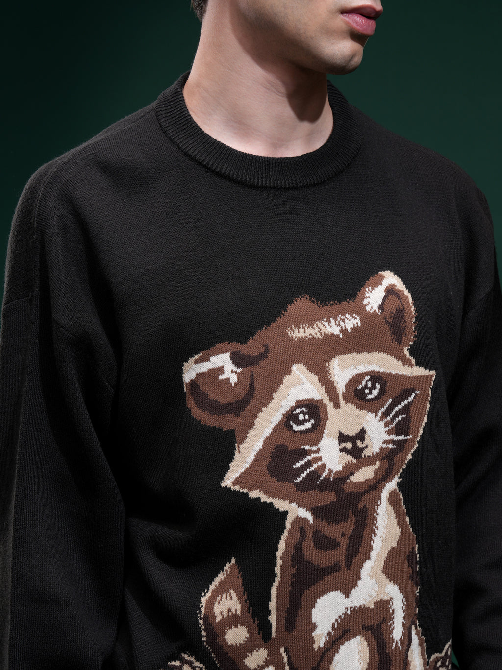 Marvel By Highlander Men Black Rocket Round Neck Pullover Sweater - Black - Image 5