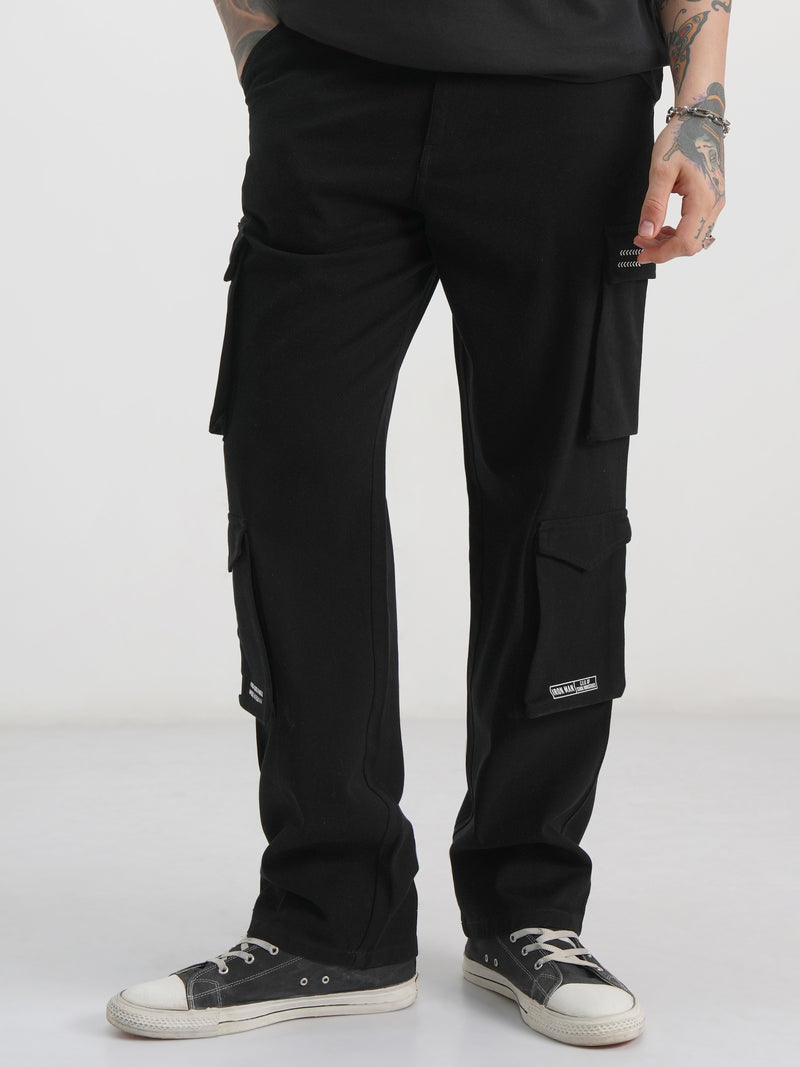 Marvel By Highlander Men Black Iron Man Loose Fit Printed Regular Trouser - Black - Image 1