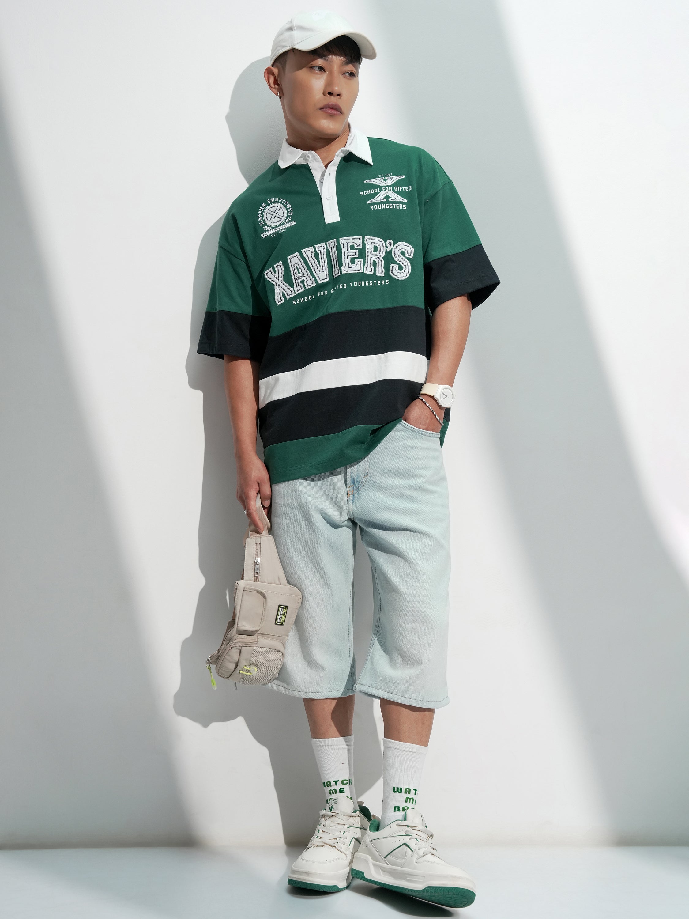 Marvel By Highlander Men Green X-Men Printed Polo Collar T-Shirt - Green - Image 2