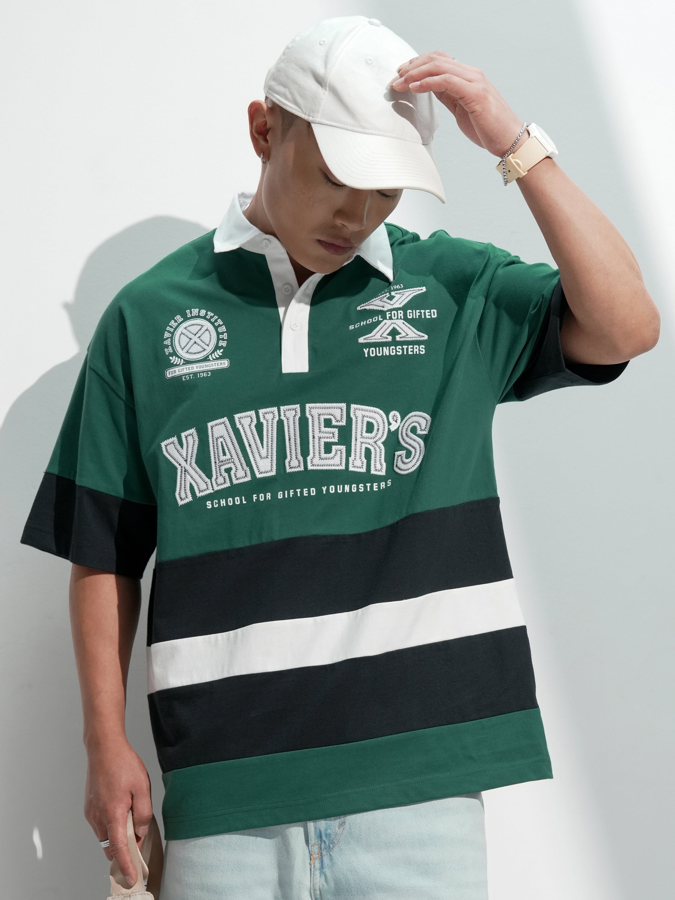 Marvel By Highlander Men Green X-Men Printed Polo Collar T-Shirt - Green - Image 3