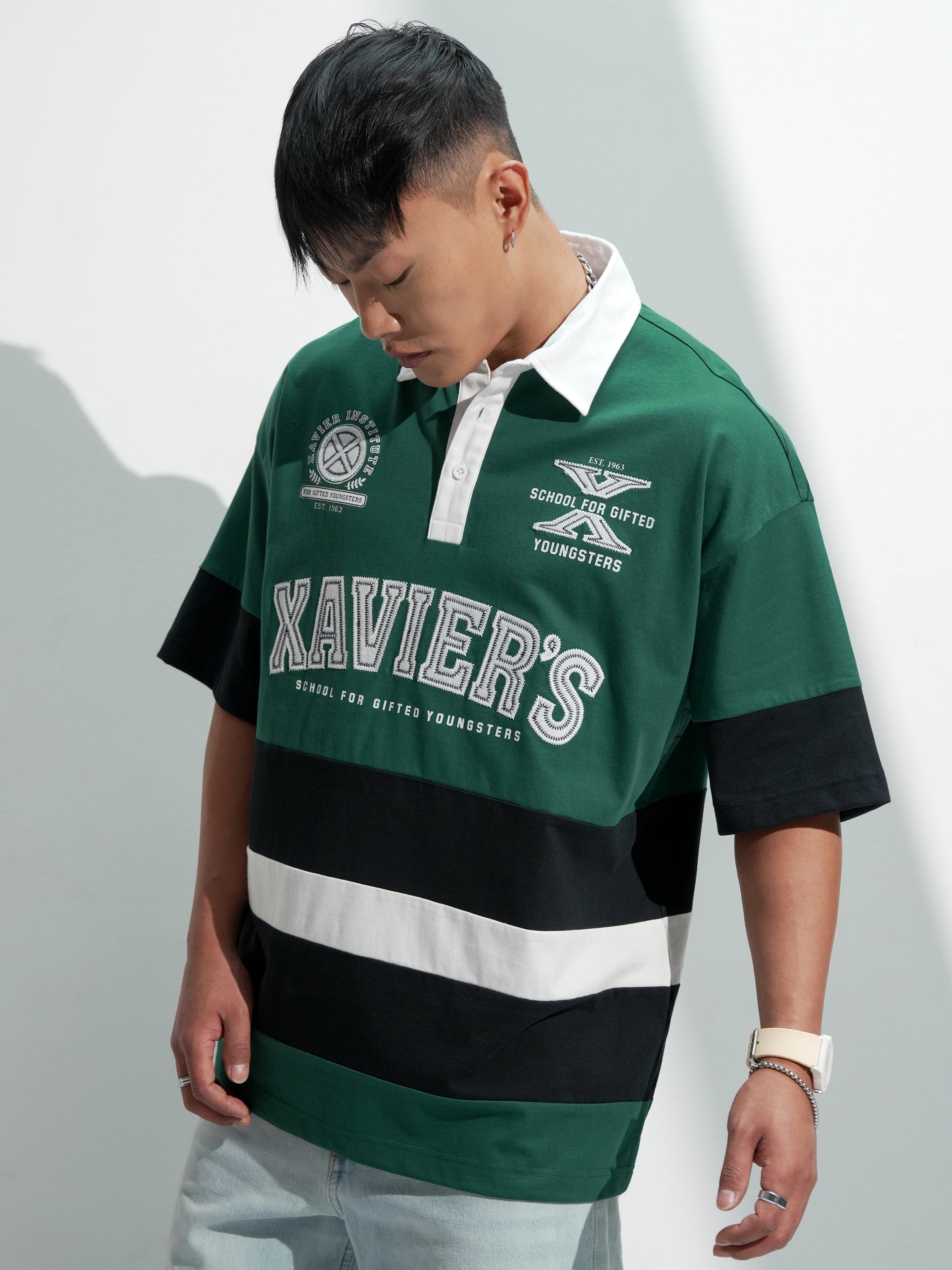 Marvel By Highlander Men Green X-Men Printed Polo Collar T-Shirt - Green - Image 4