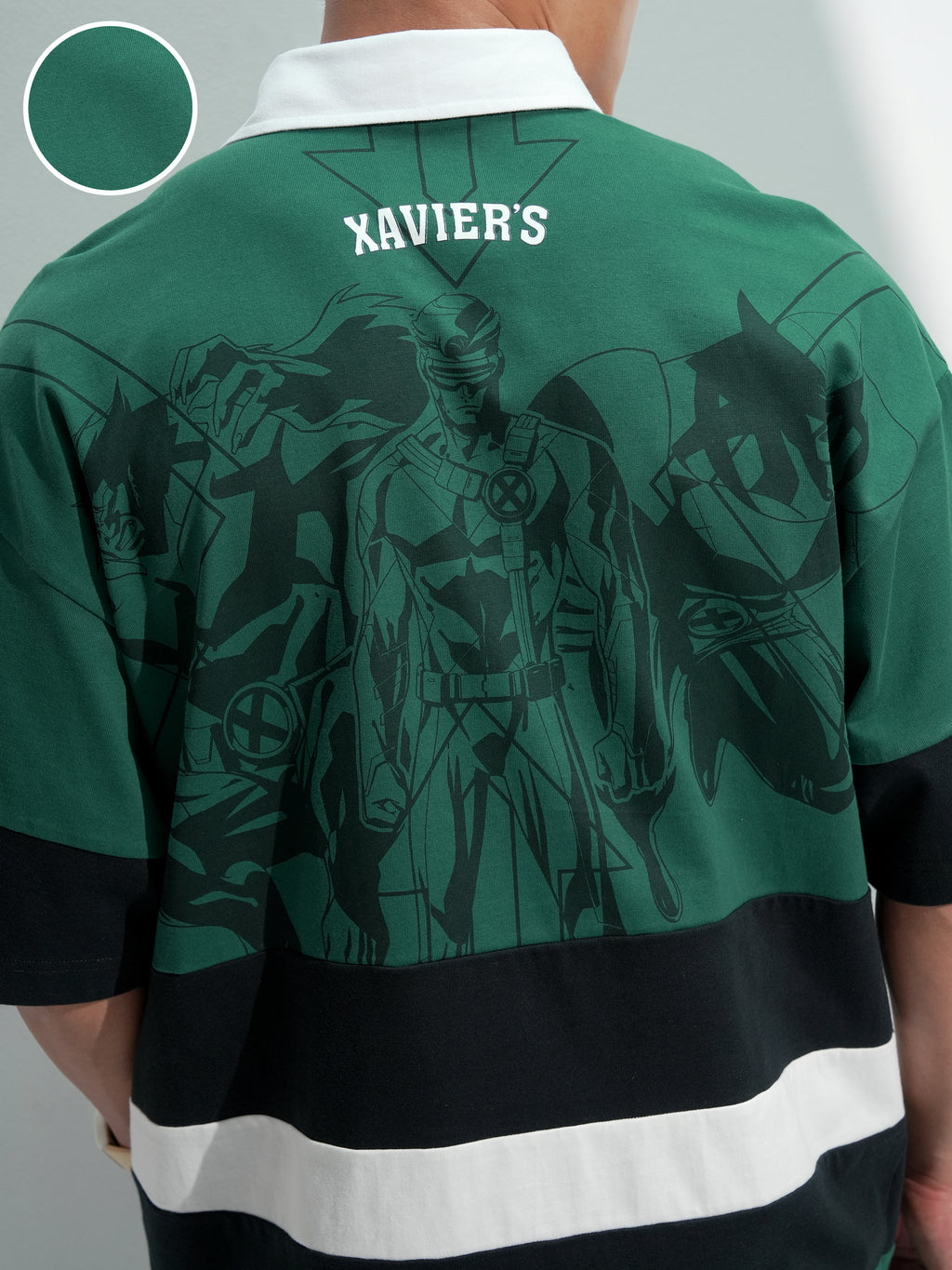 Marvel By Highlander Men Green X-Men Printed Polo Collar T-Shirt - Green - Image 5