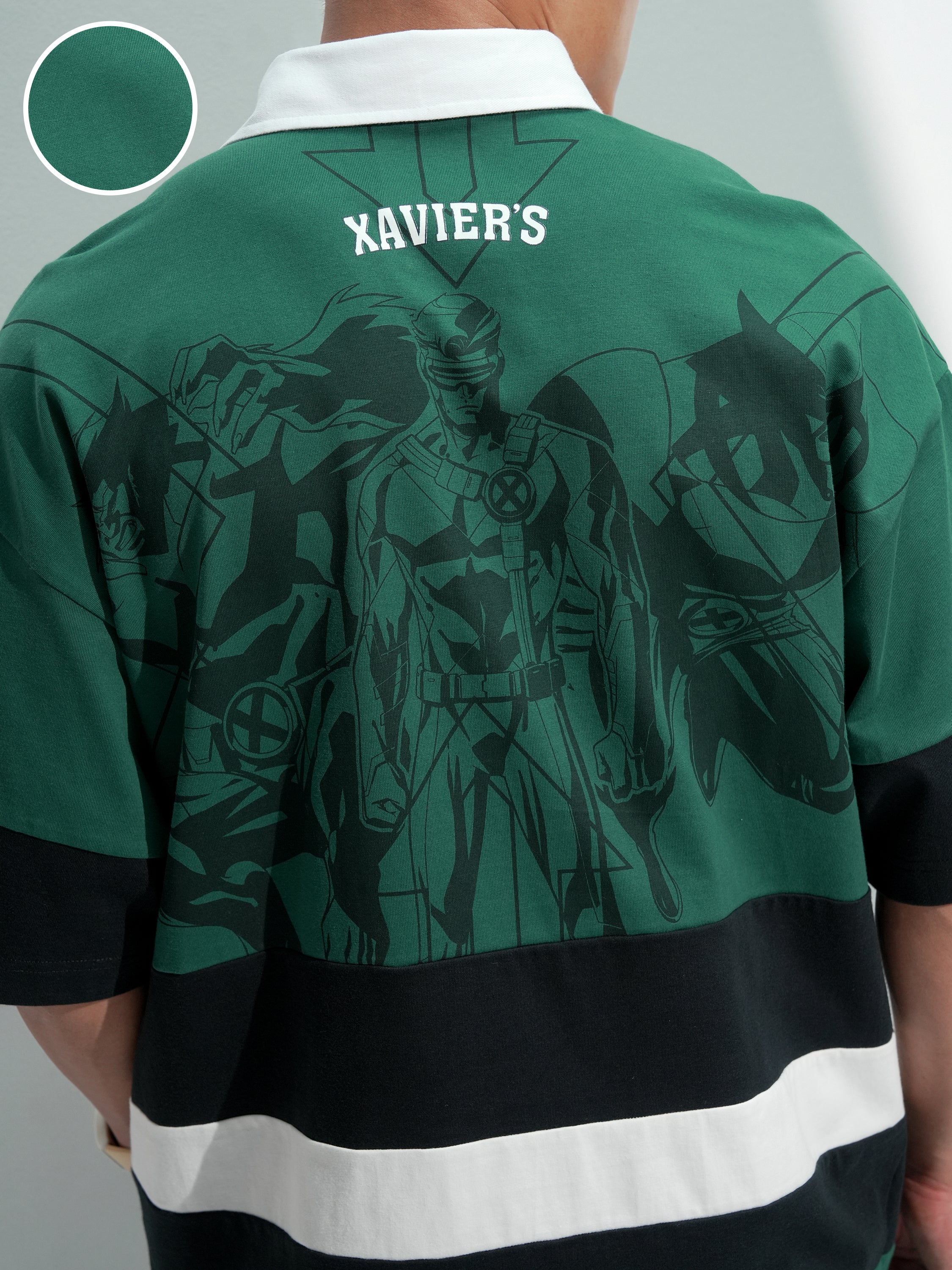 Marvel By Highlander Men Green X-Men Printed Polo Collar T-Shirt - Green - Image 5