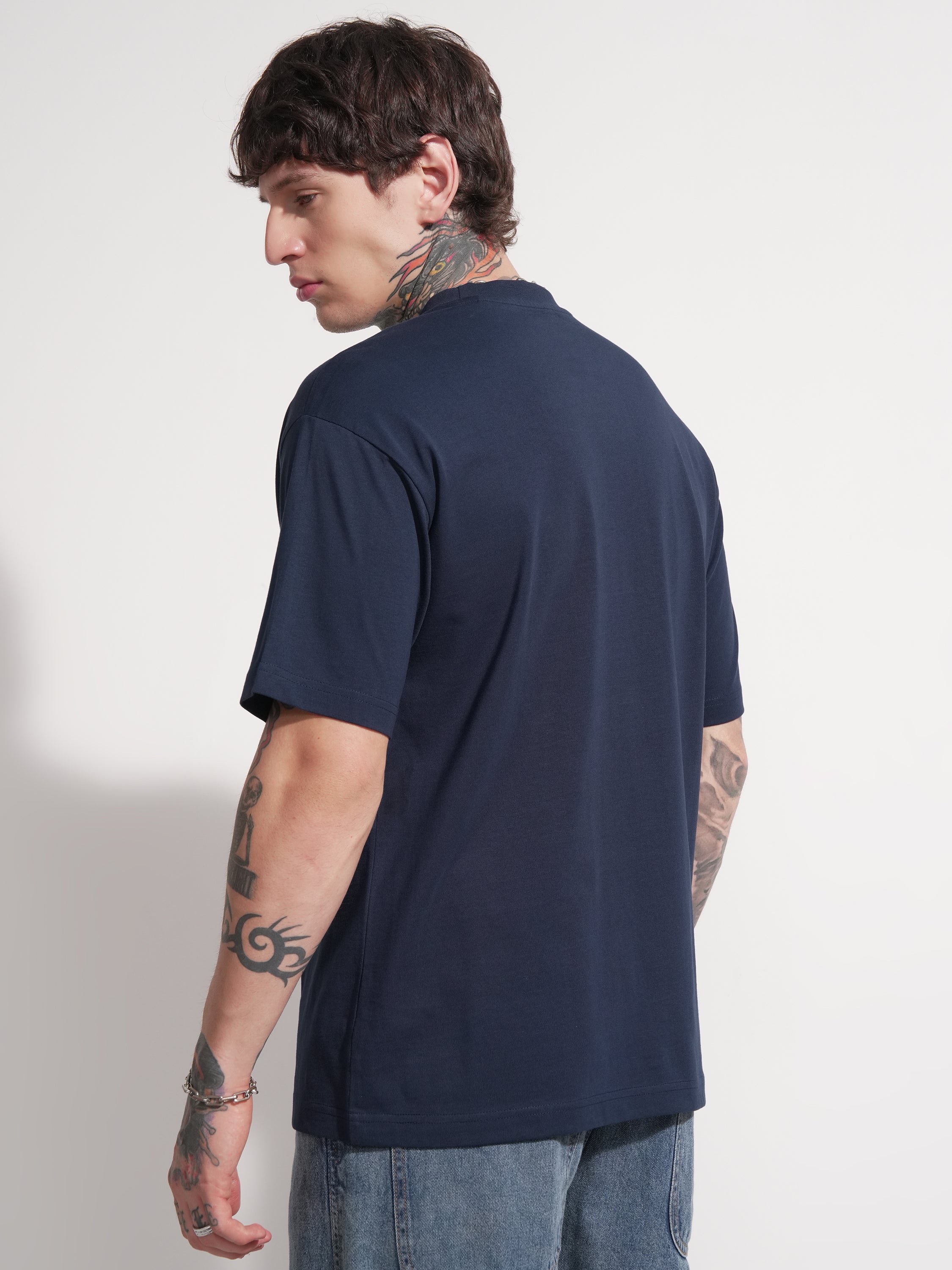 Marvel By Highlander Men Navy Blue Avengers Printed Round Neck T-Shirt - Navy Blue - Image 3