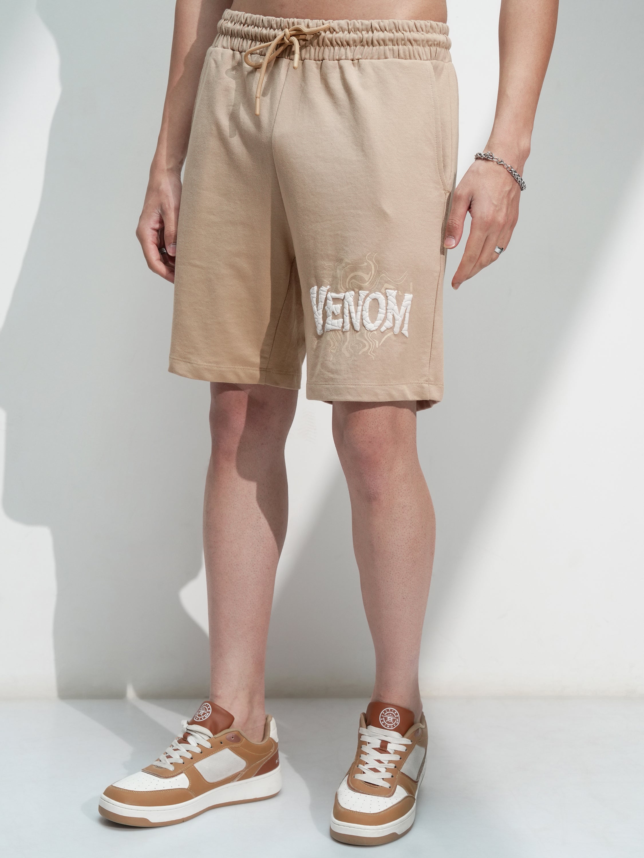 Marvel By Highlander Men Nude Venom Relaxed Fit Shorts - Nude - Image 4