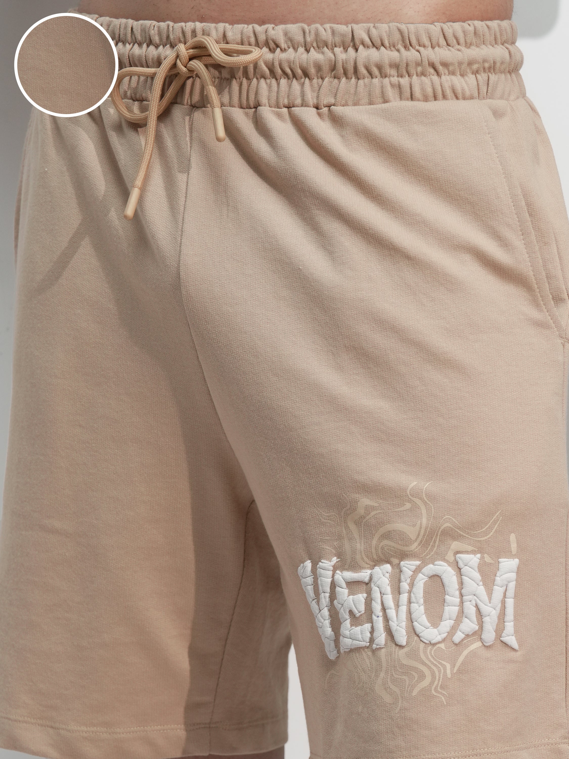 Marvel By Highlander Men Nude Venom Relaxed Fit Shorts - Nude - Image 5