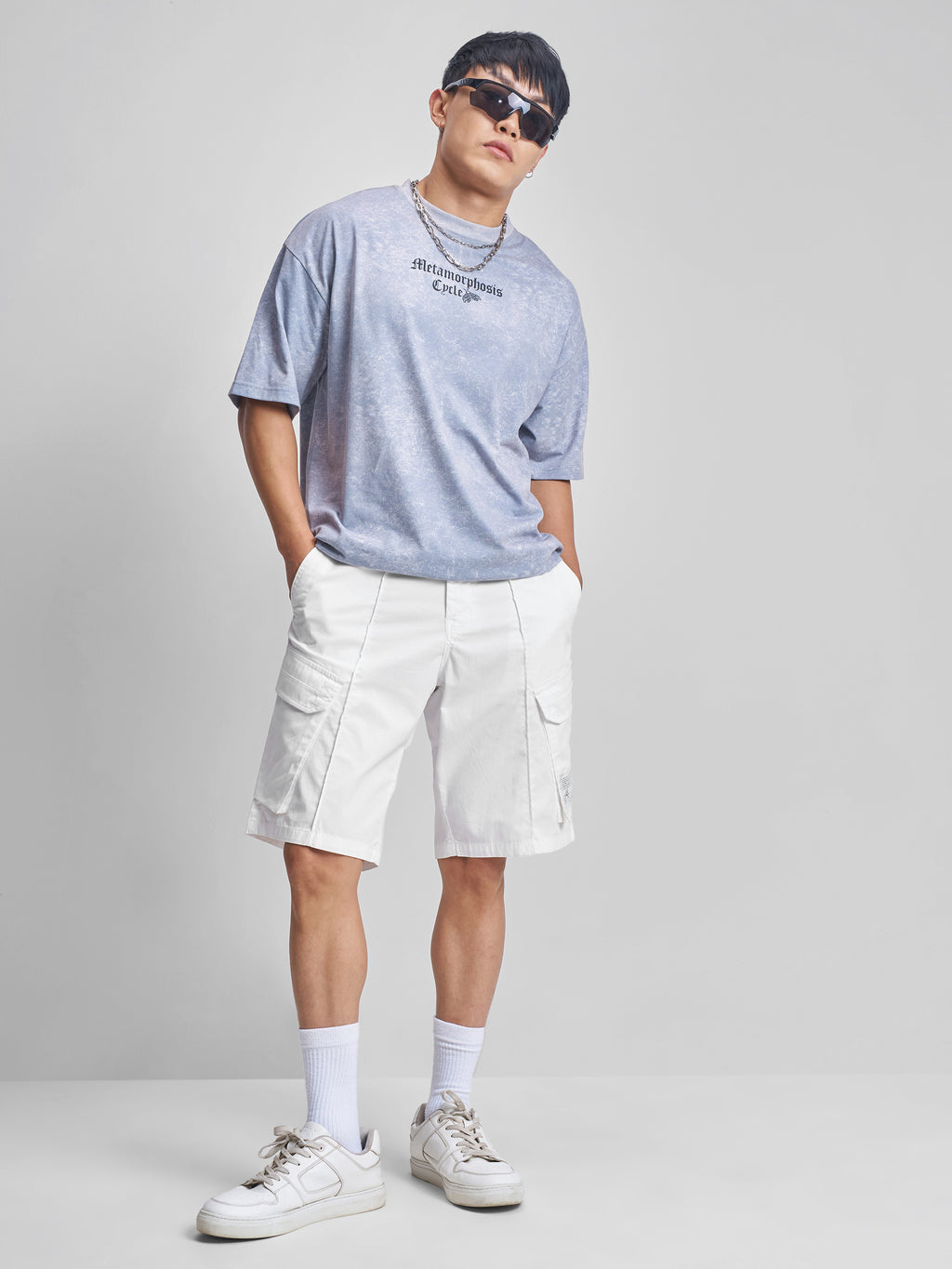 Marvel By Highlander Men White Iron Man Relaxed Fit Cargo Shorts - White - Image 2