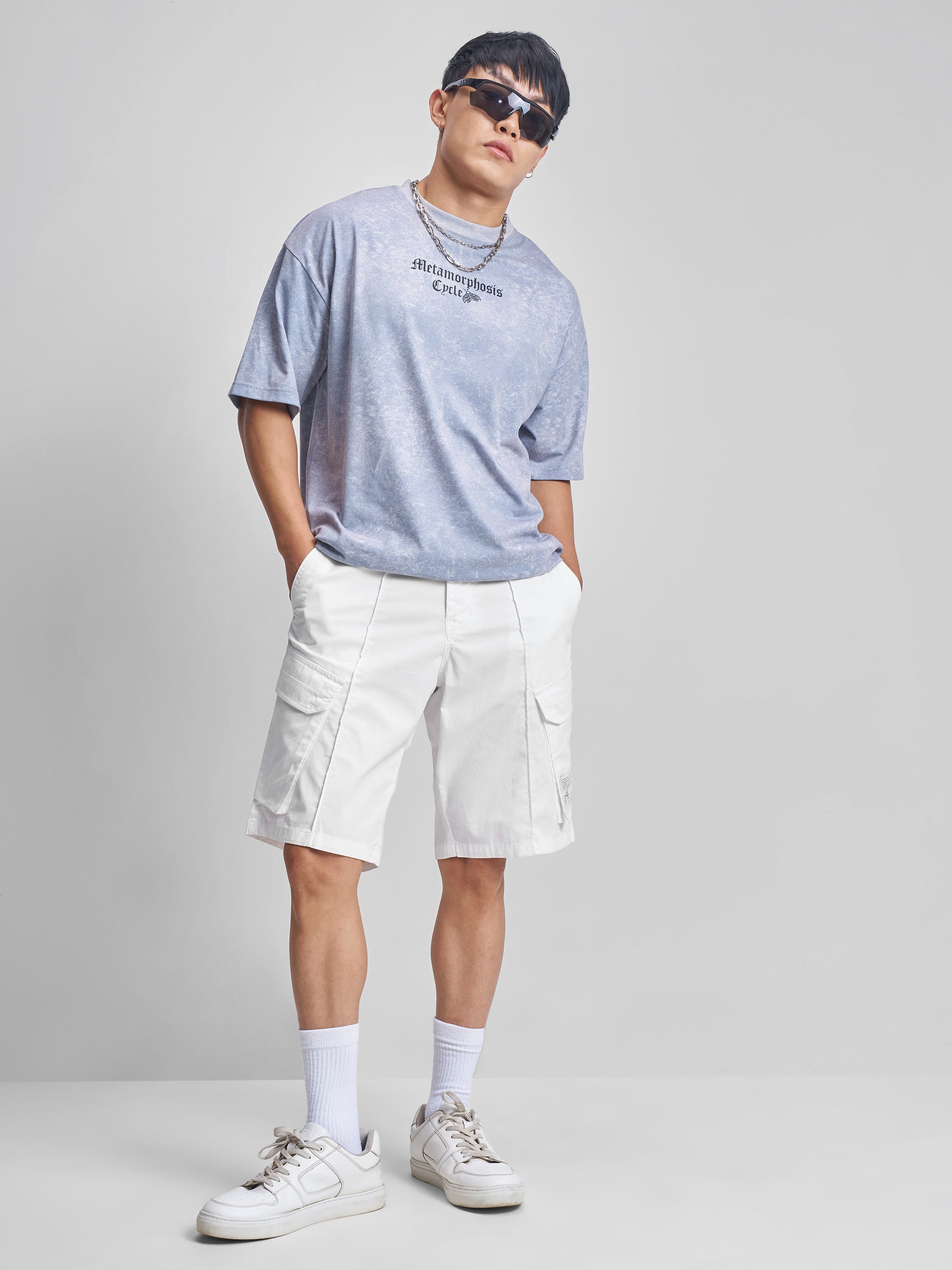 Marvel By Highlander Men White Iron Man Relaxed Fit Cargo Shorts - White - Image 2