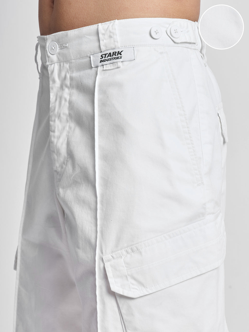 Marvel By Highlander Men White Iron Man Relaxed Fit Cargo Shorts - White - Image 5