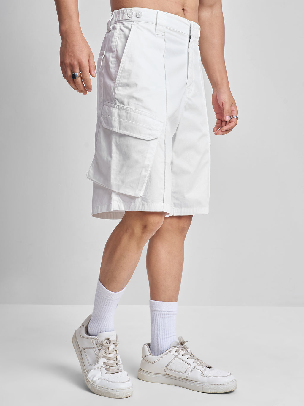 Marvel By Highlander Men White Iron Man Relaxed Fit Cargo Shorts - White - Image 6