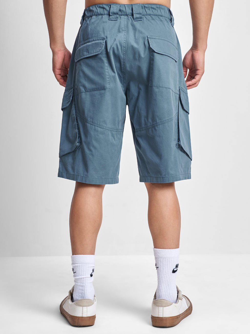 Marvel By Highlander Men Blue Iron Man Relaxed Fit Cargo Shorts - Blue - Image 3