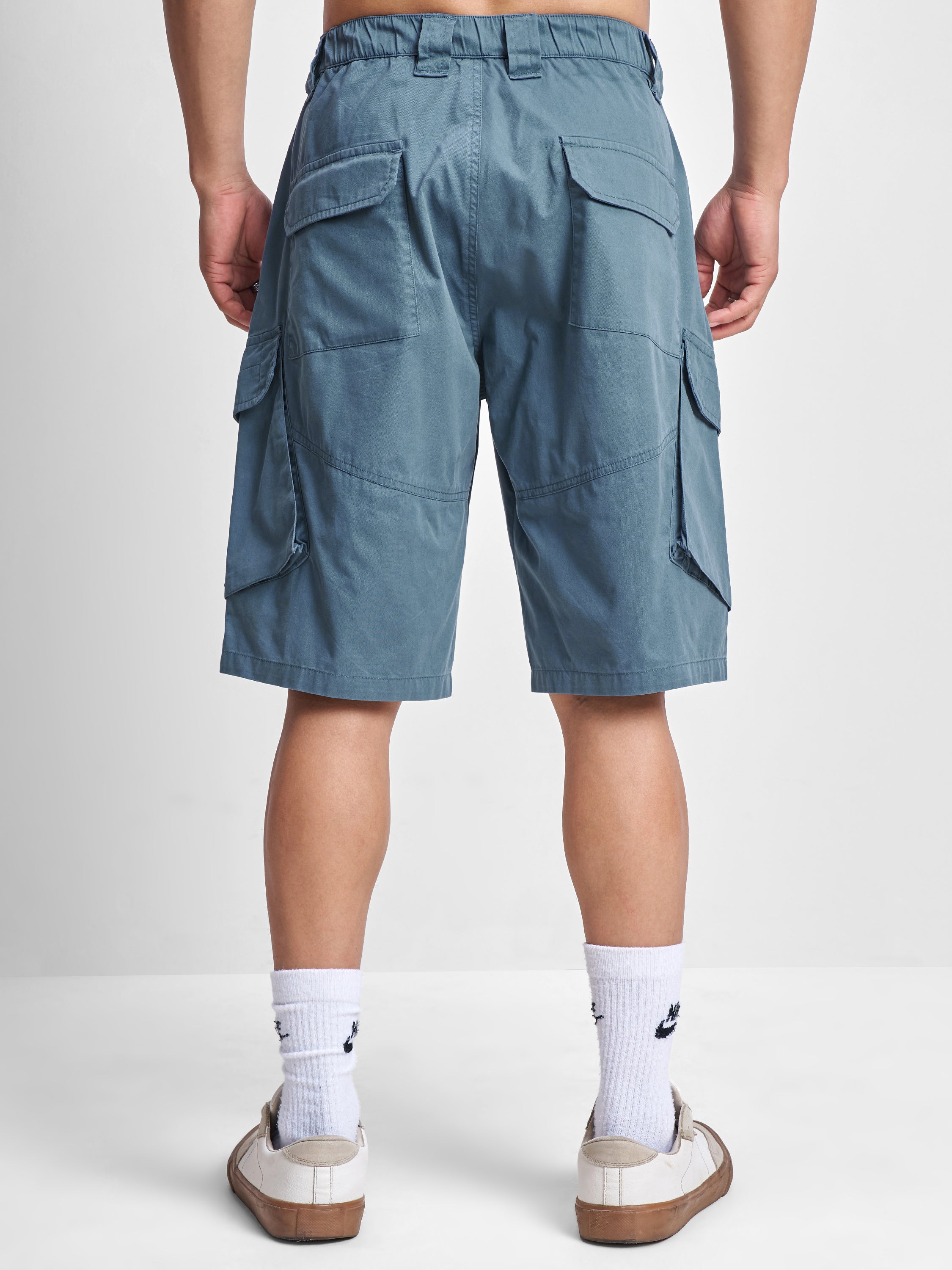 Marvel By Highlander Men Blue Iron Man Relaxed Fit Cargo Shorts - Blue - Image 3