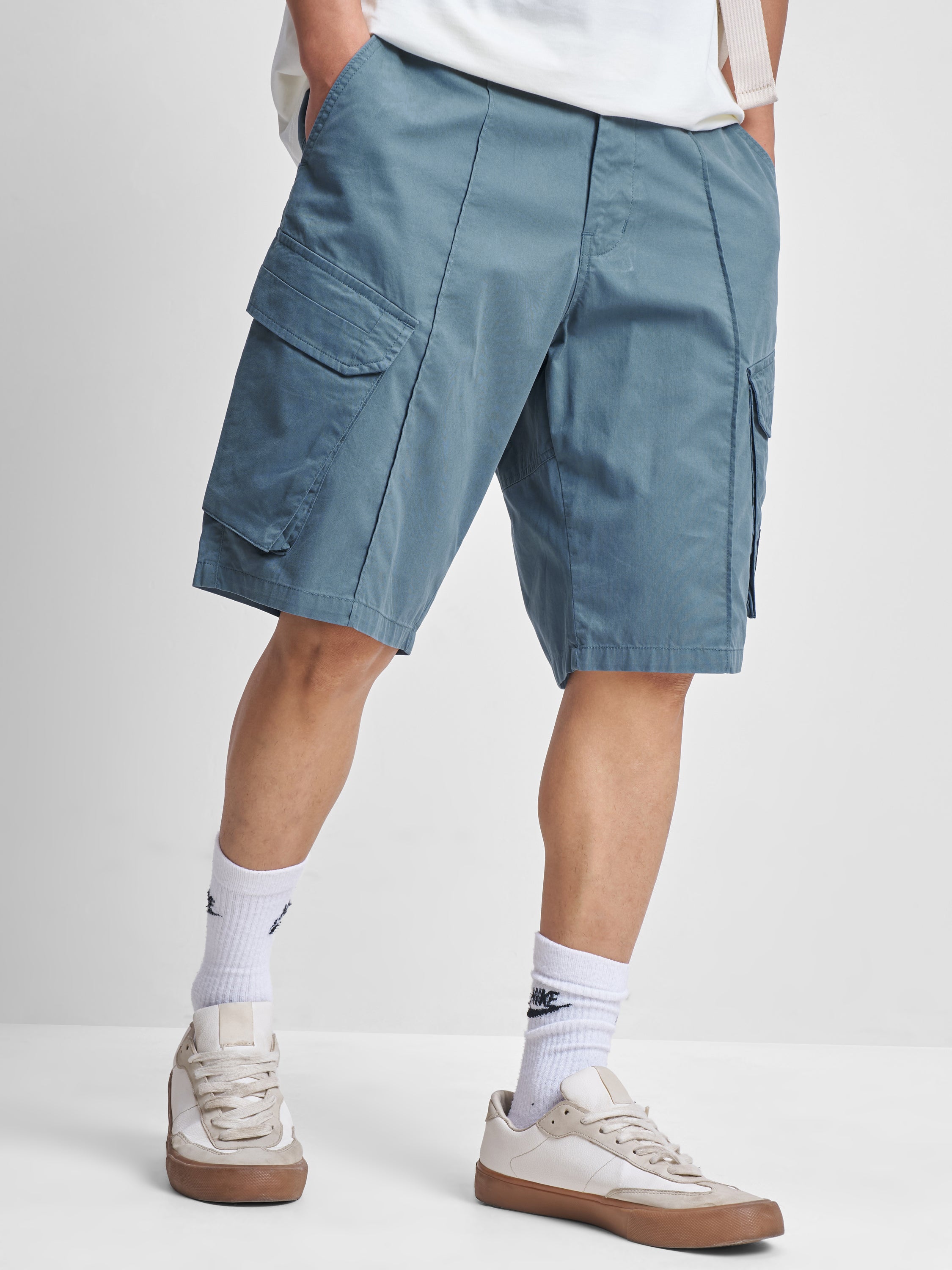 Marvel By Highlander Men Blue Iron Man Relaxed Fit Cargo Shorts - Blue - Image 6