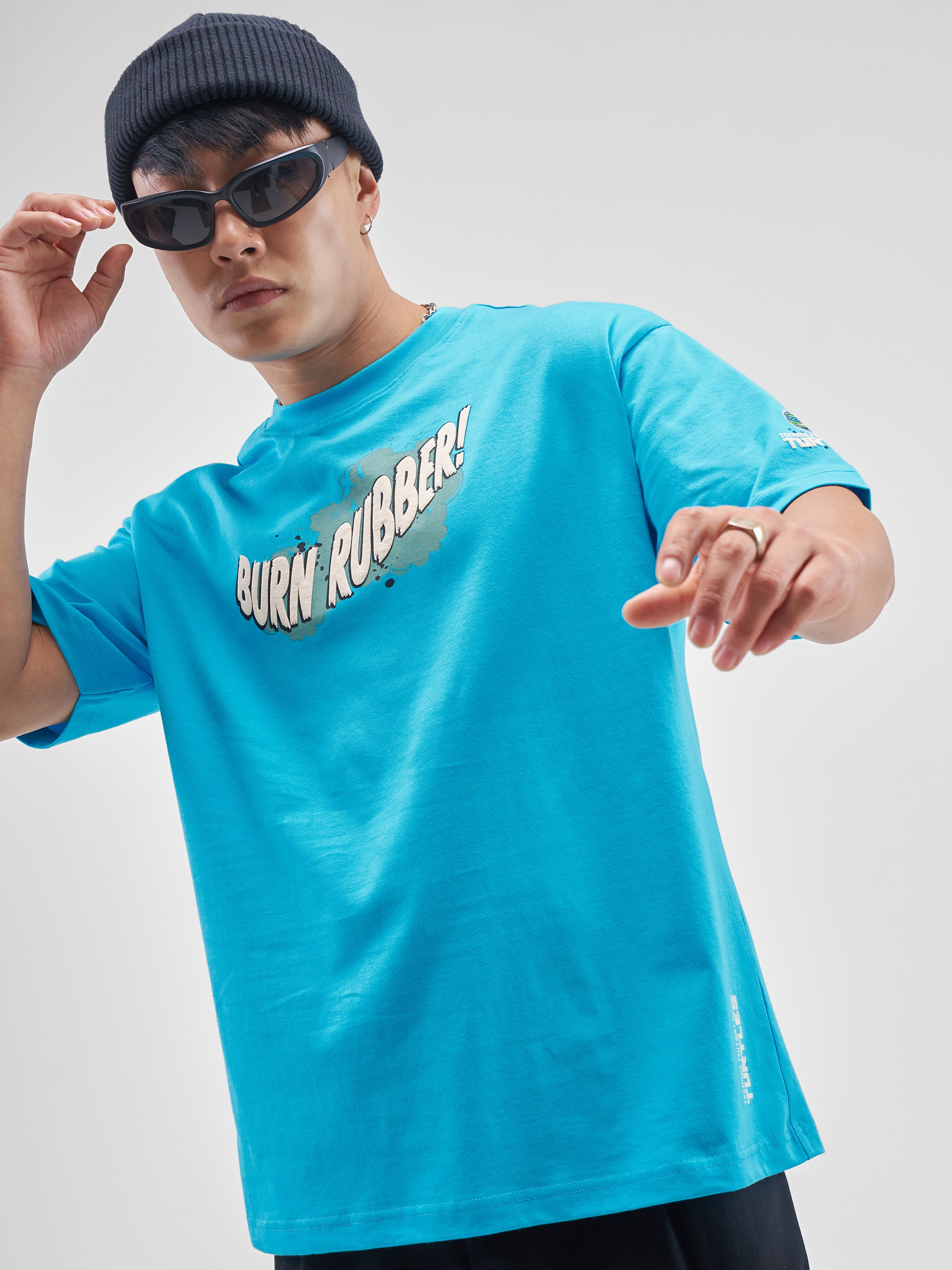 Highlander Men Turquoise Ninja Tutles  Printed Round Neck T-Shirt - Turquoise - Image 1