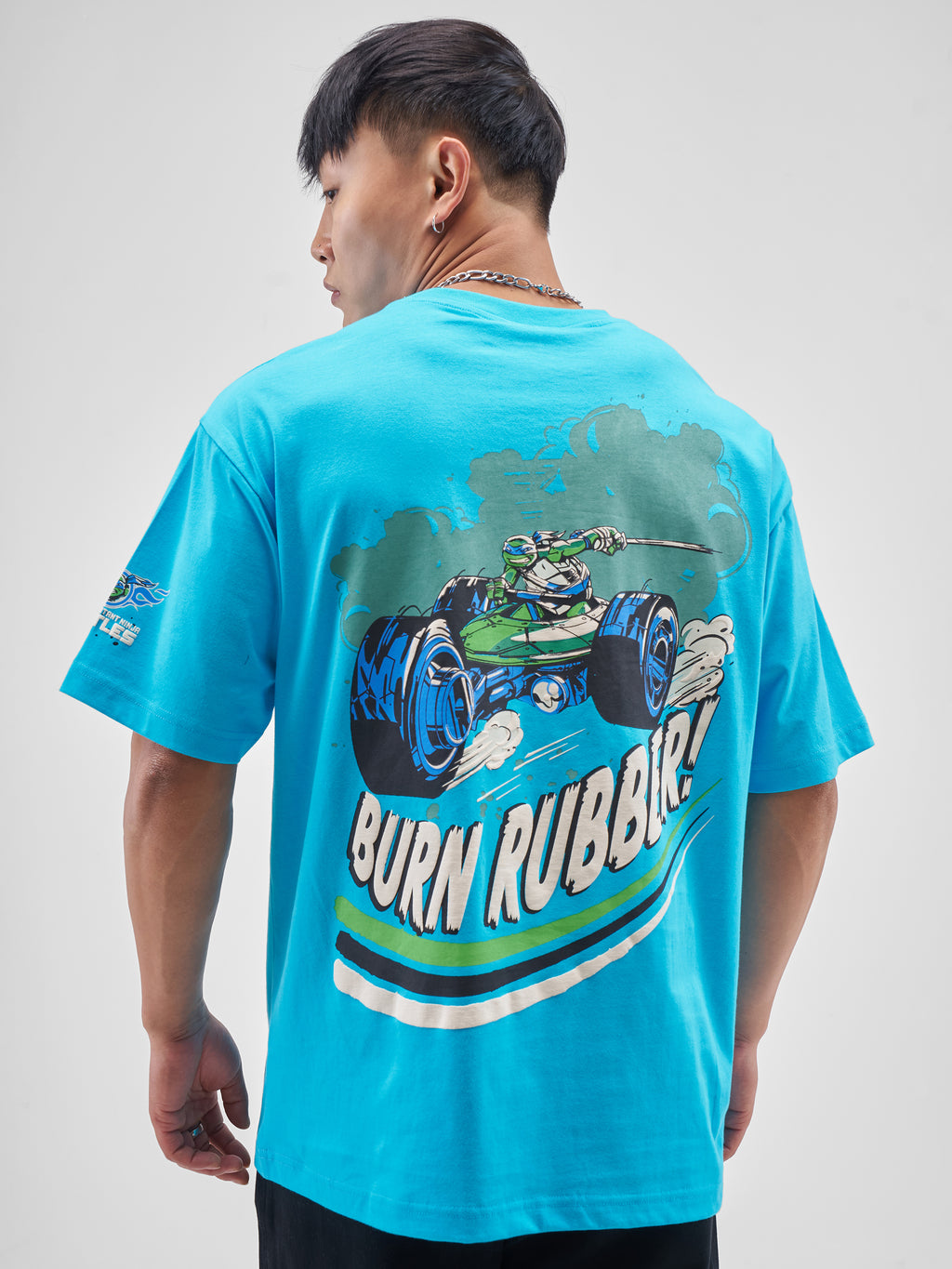 Highlander Men Turquoise Ninja Tutles  Printed Round Neck T-Shirt - Turquoise - Image 3