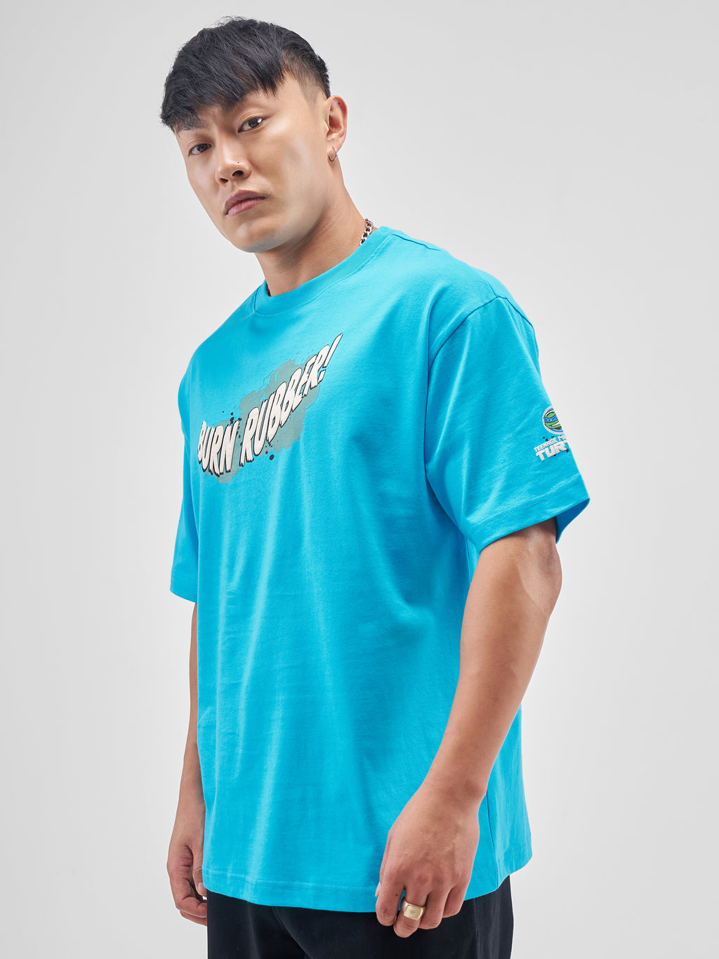 Highlander Men Turquoise Ninja Tutles  Printed Round Neck T-Shirt - Turquoise - Image 4