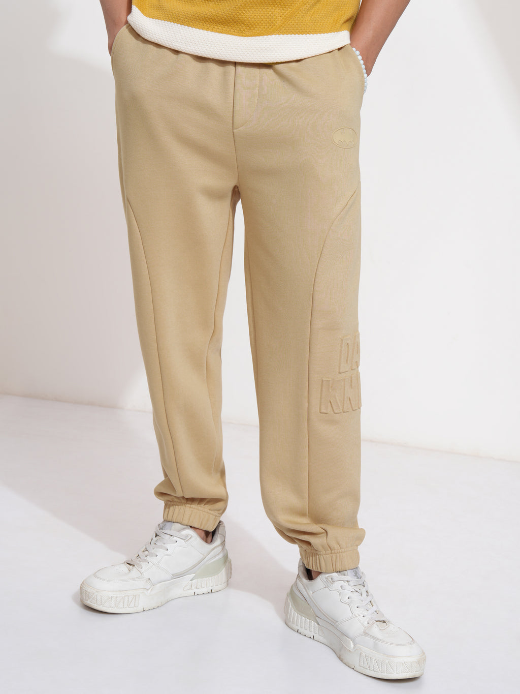 DC Comics By Highlander Men Dark Knight Brown Relaxed Fit Solid Joggers - Brown - Image 1