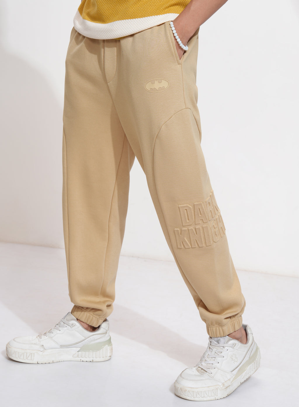 DC Comics By Highlander Men Dark Knight Brown Relaxed Fit Solid Joggers - Brown - Image 4