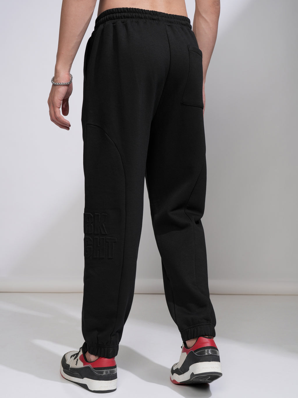 DC Comics By Highlander Men Black Batman Relaxed Fit Solid Joggers - Black - Image 3