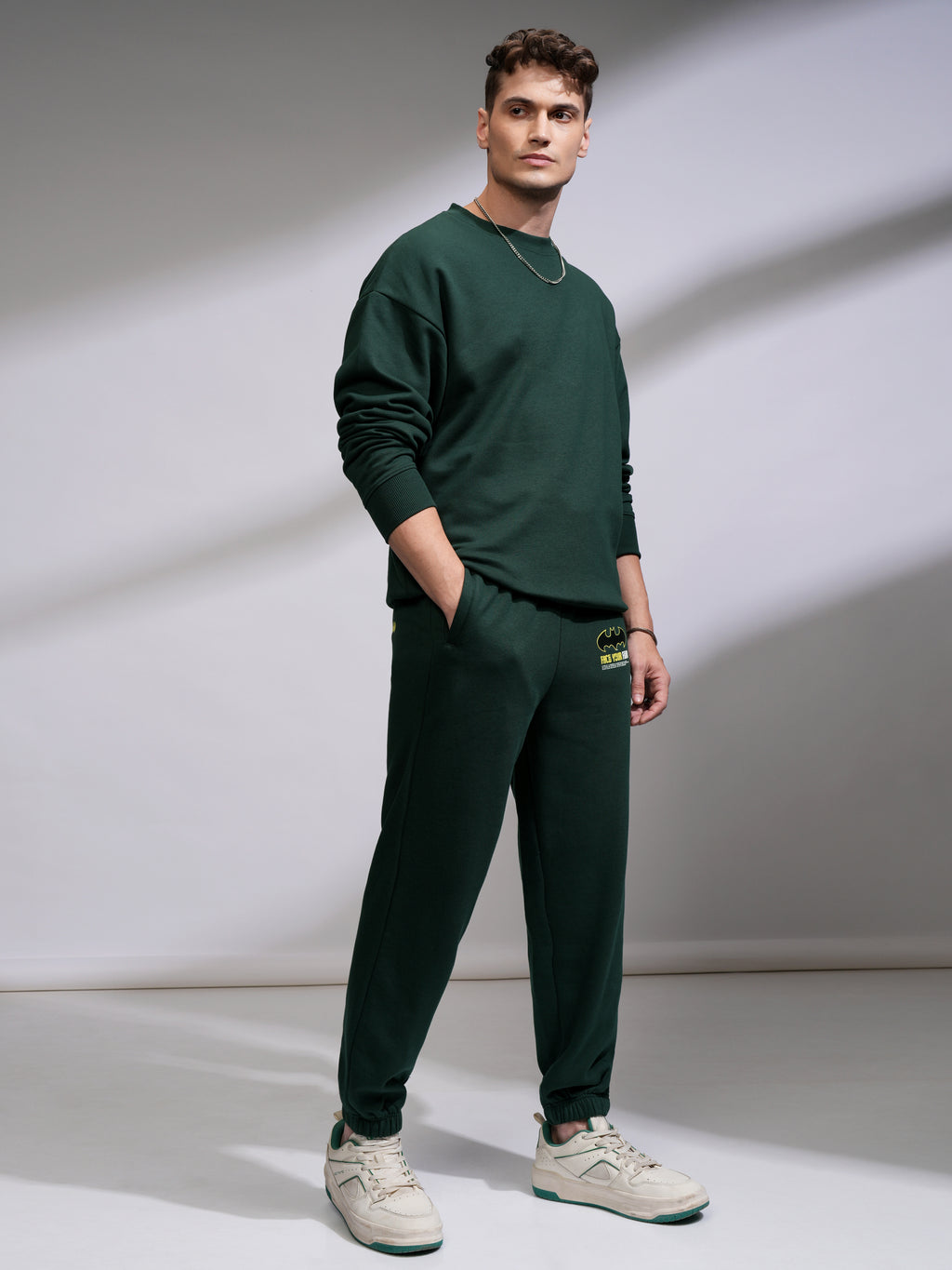 DC By Highlander Men Olive Batman Relaxed Fit Printed Joggers - Olive - Image 2