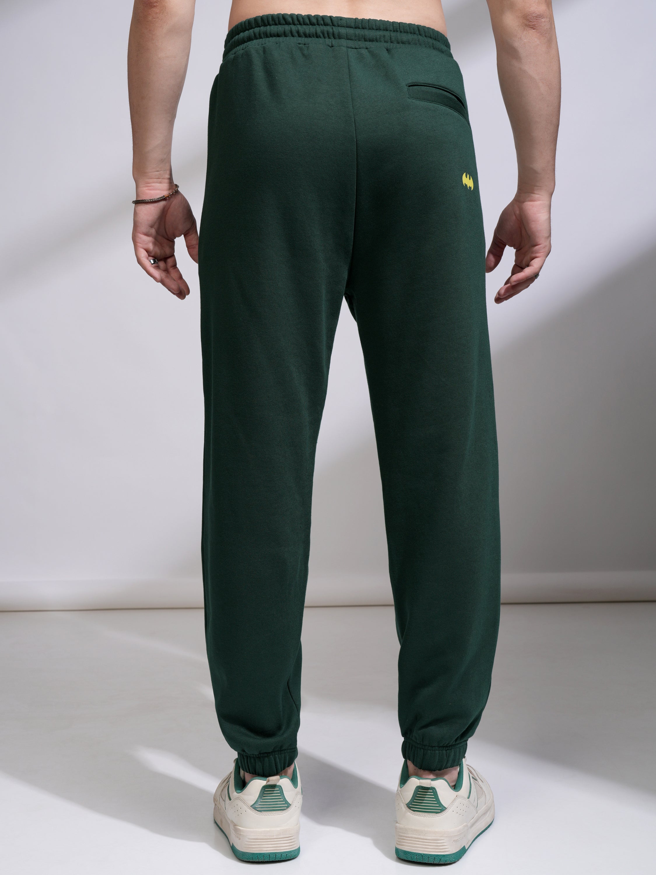 DC By Highlander Men Olive Batman Relaxed Fit Printed Joggers - Olive - Image 3