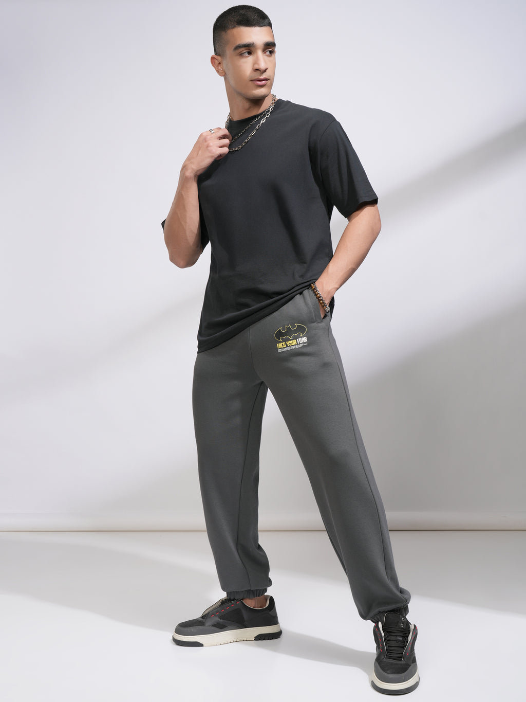 DC By Highlander Men Olive Batman Relaxed Fit Printed Joggers - Olive - Image 2