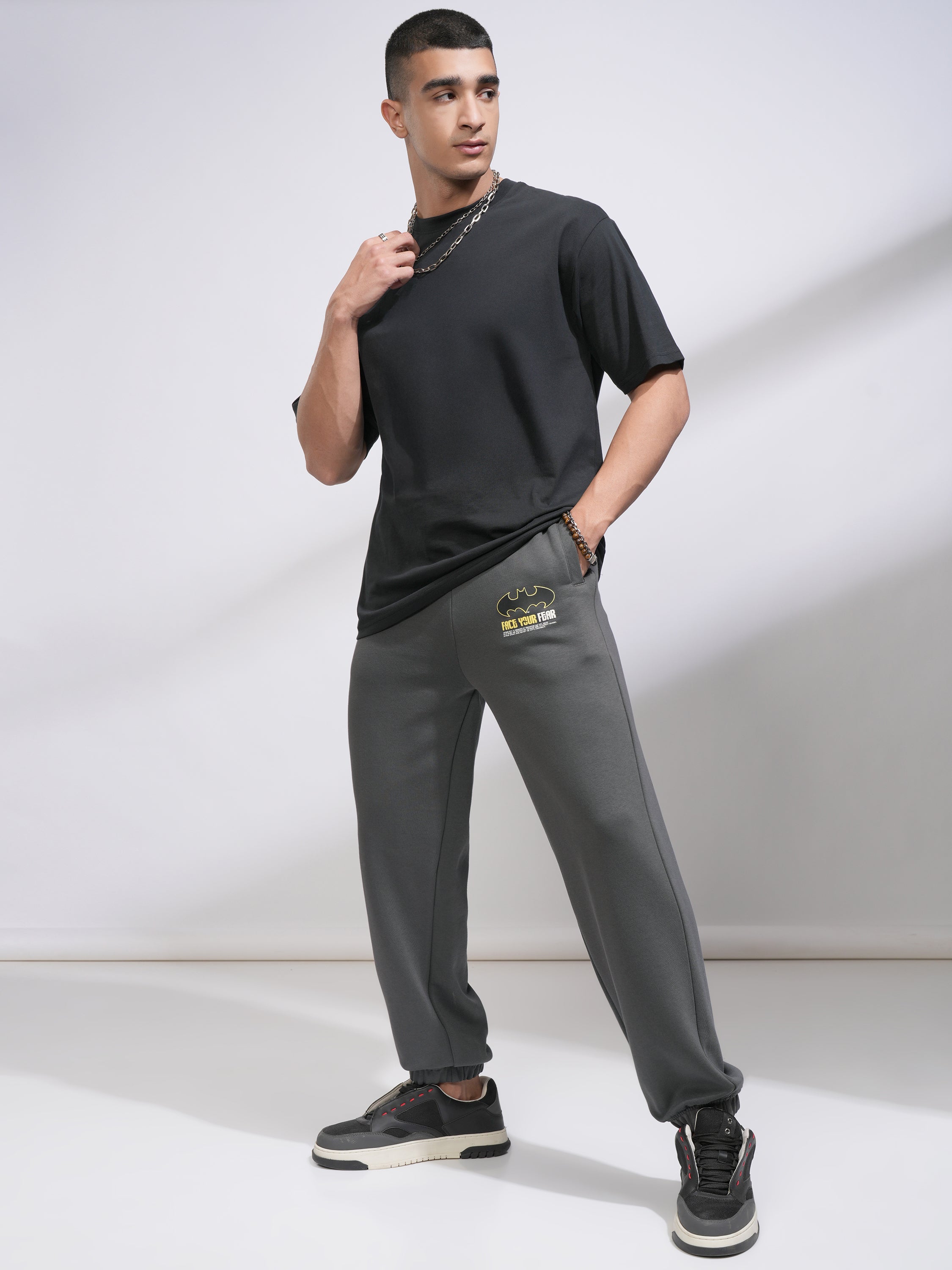 DC By Highlander Men Olive Batman Relaxed Fit Printed Joggers - Olive - Image 2