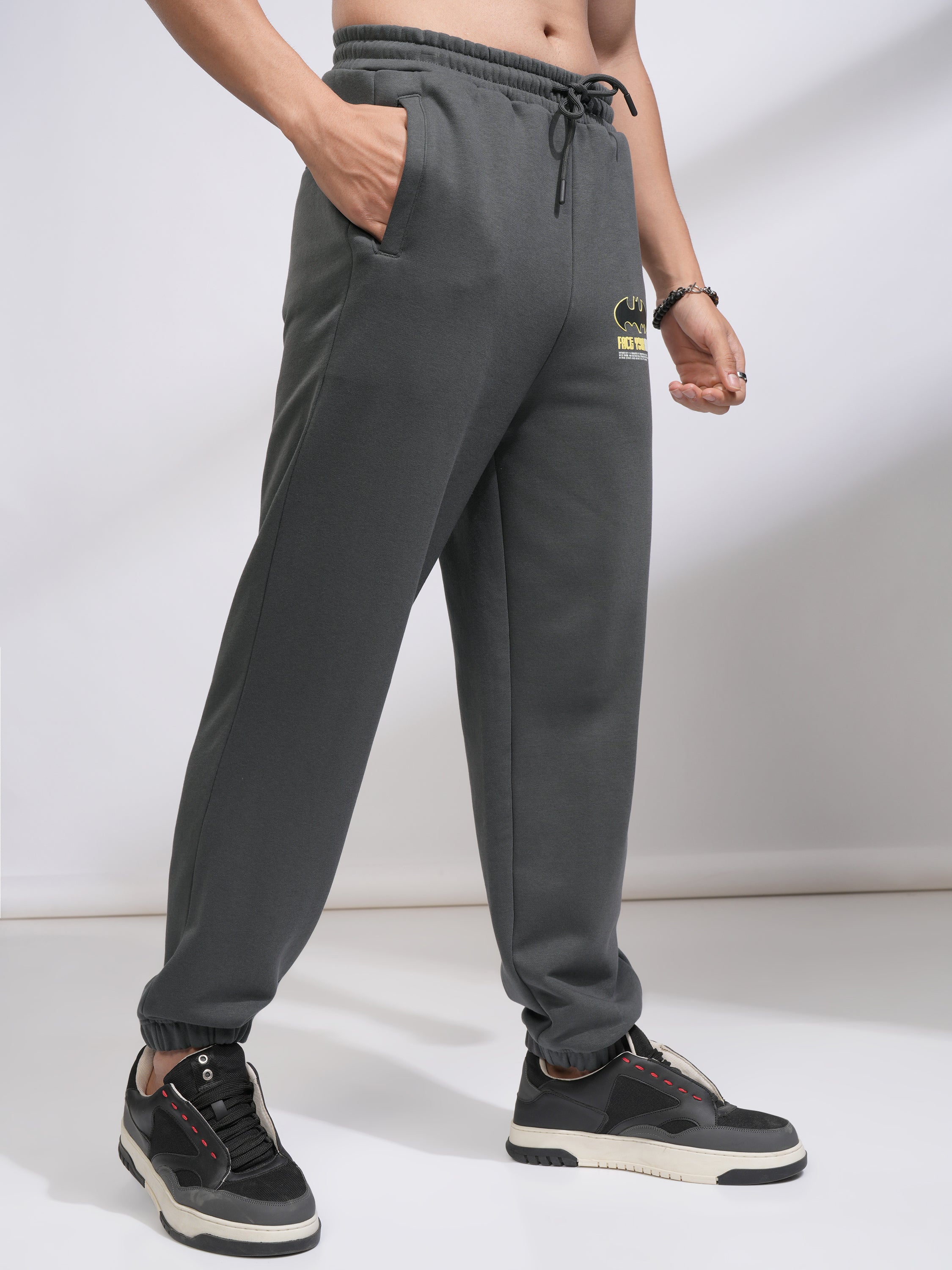 DC By Highlander Men Olive Batman Relaxed Fit Printed Joggers - Olive - Image 6