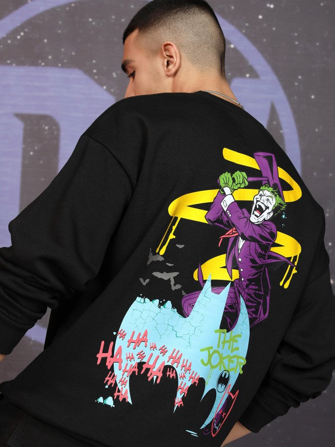 DC By Highlander Men Black Joker Round Neck Pullover Sweatshirt - Black - Image 1