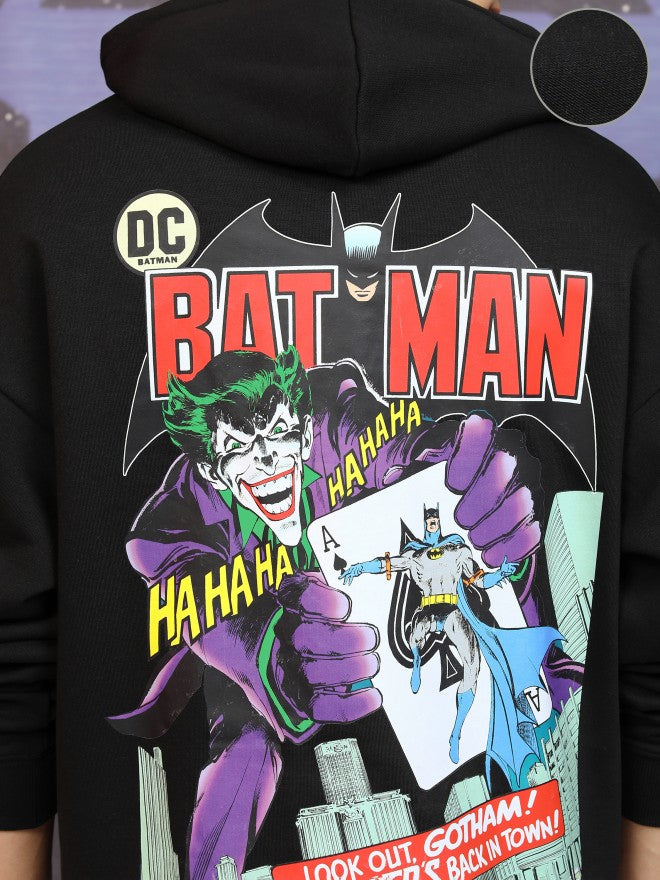 DC By Highlander Men Black Batman Hooded Pullover Sweatshirt - Black - Image 5