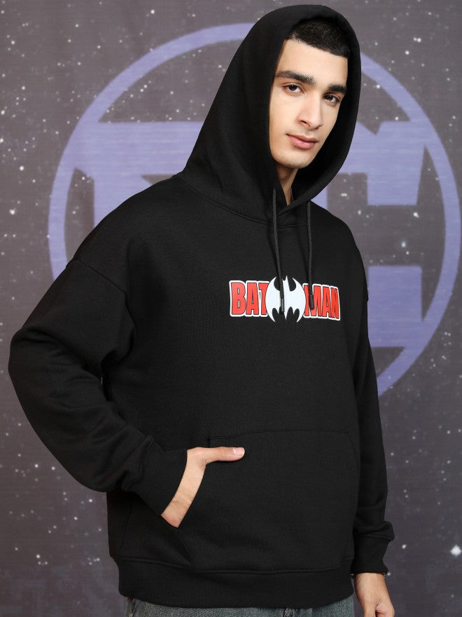 DC By Highlander Men Black Batman Hooded Pullover Sweatshirt - Black - Image 6