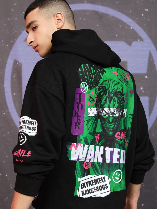 DC By Highlander Men Black Joker Hooded Pullover Sweatshirt - Black - Image 1