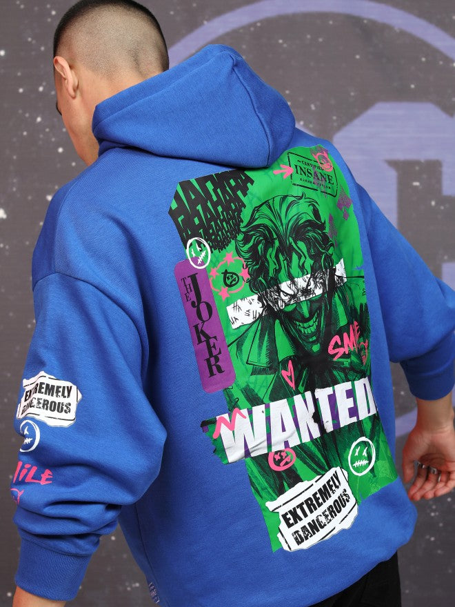 DC By Highlander Men Blue Joker Hooded Pullover Sweatshirt - Blue - Image 1