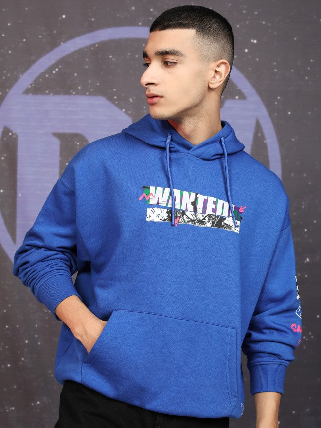 DC By Highlander Men Blue Joker Hooded Pullover Sweatshirt - Blue - Image 3