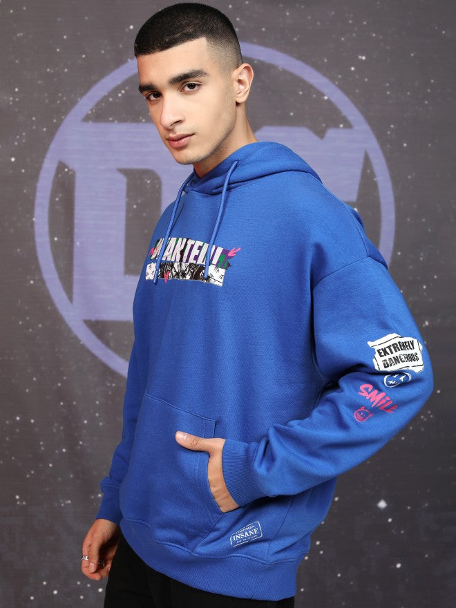 DC By Highlander Men Blue Joker Hooded Pullover Sweatshirt - Blue - Image 4