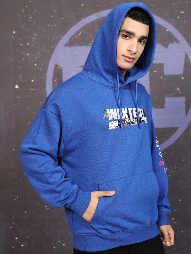DC By Highlander Men Blue Joker Hooded Pullover Sweatshirt - Blue - Image 6