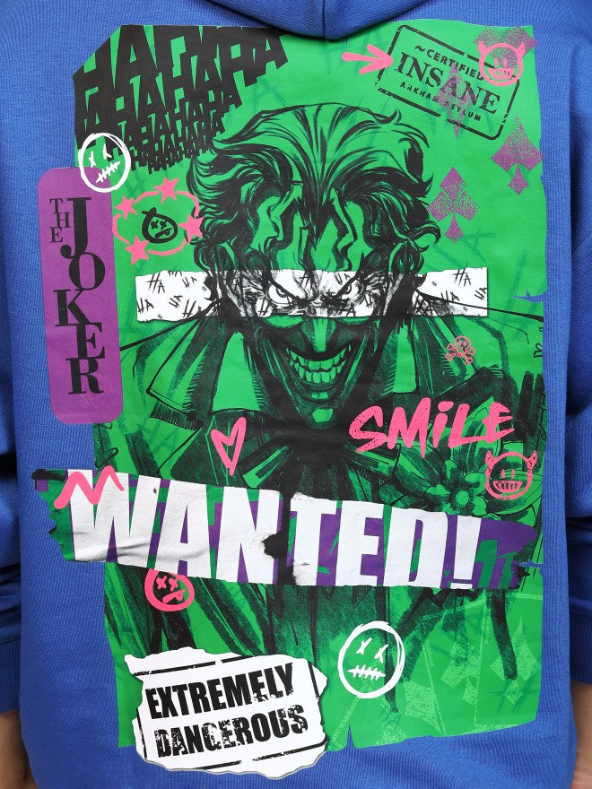 DC By Highlander Men Blue Joker Hooded Pullover Sweatshirt - Blue - Image 7