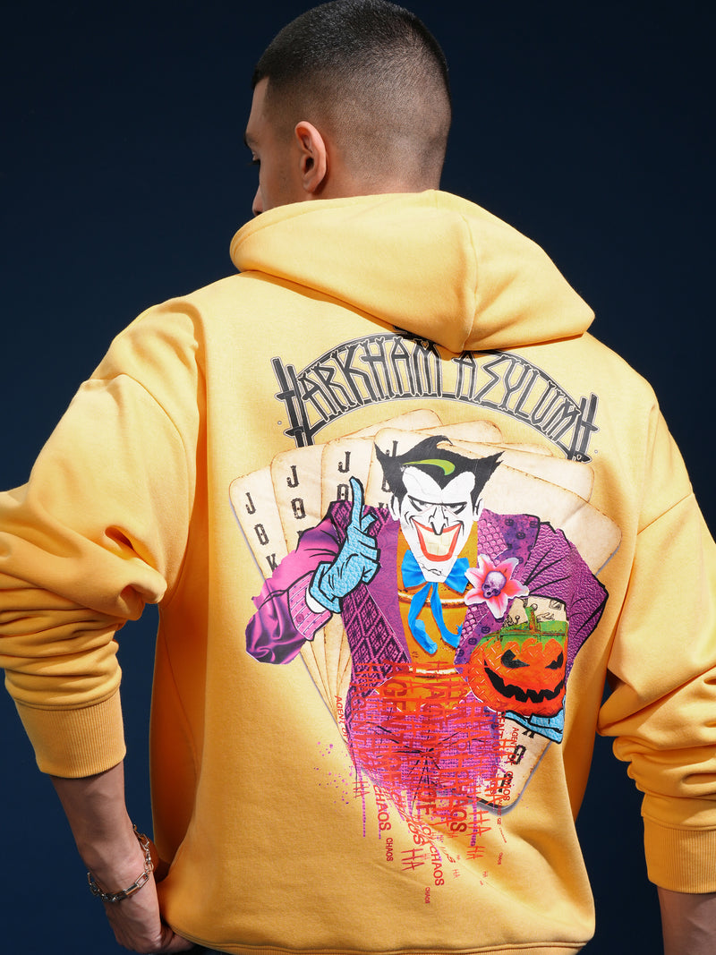 DC By Highlander Men Yellow Joker Hooded Pullover Sweatshirt - Yellow - Image 1