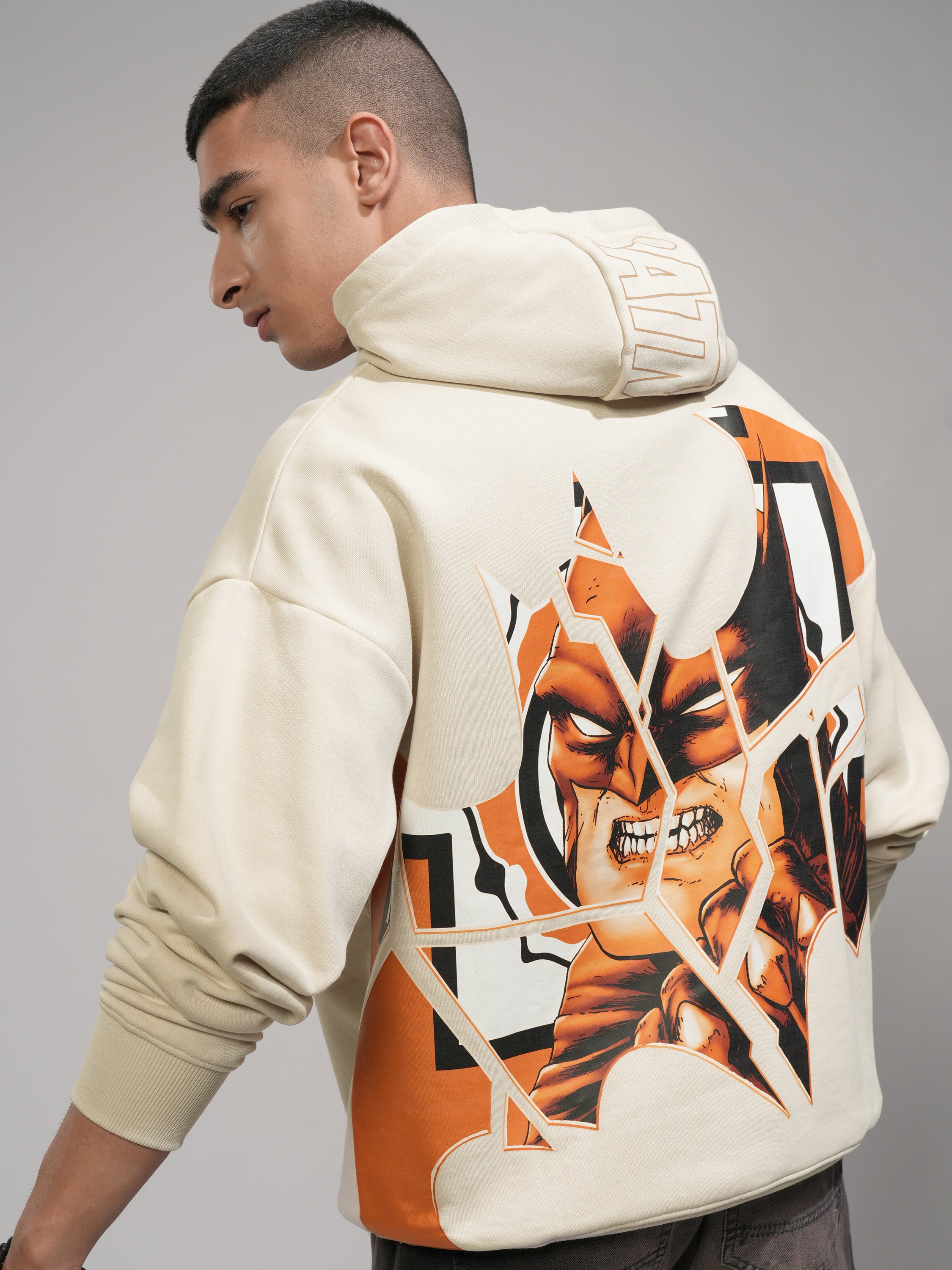 DC By Highlander Men Beige Batman Hooded Pullover Sweatshirt - Beige - Image 1