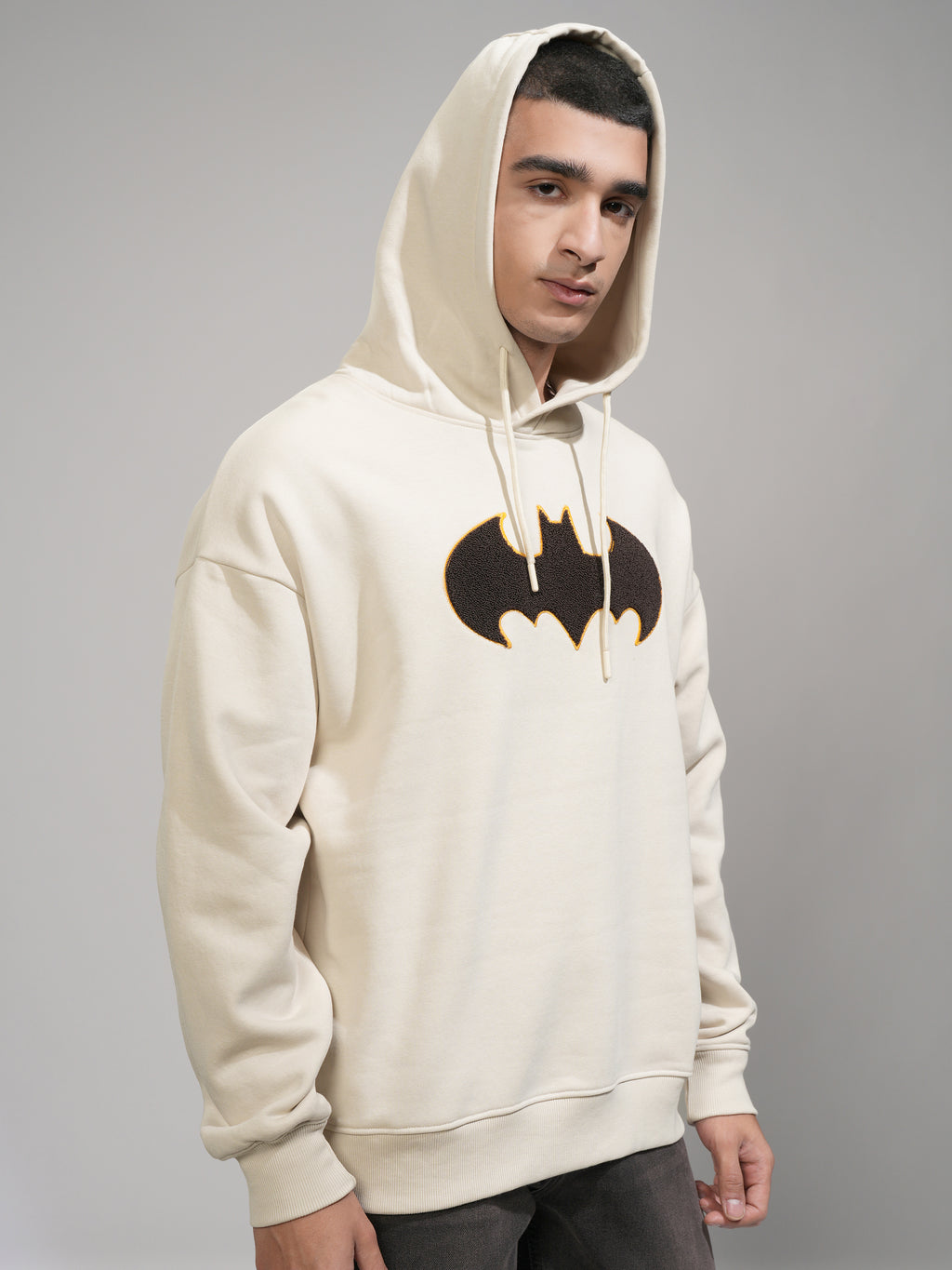 DC By Highlander Men Beige Batman Hooded Pullover Sweatshirt - Beige - Image 6