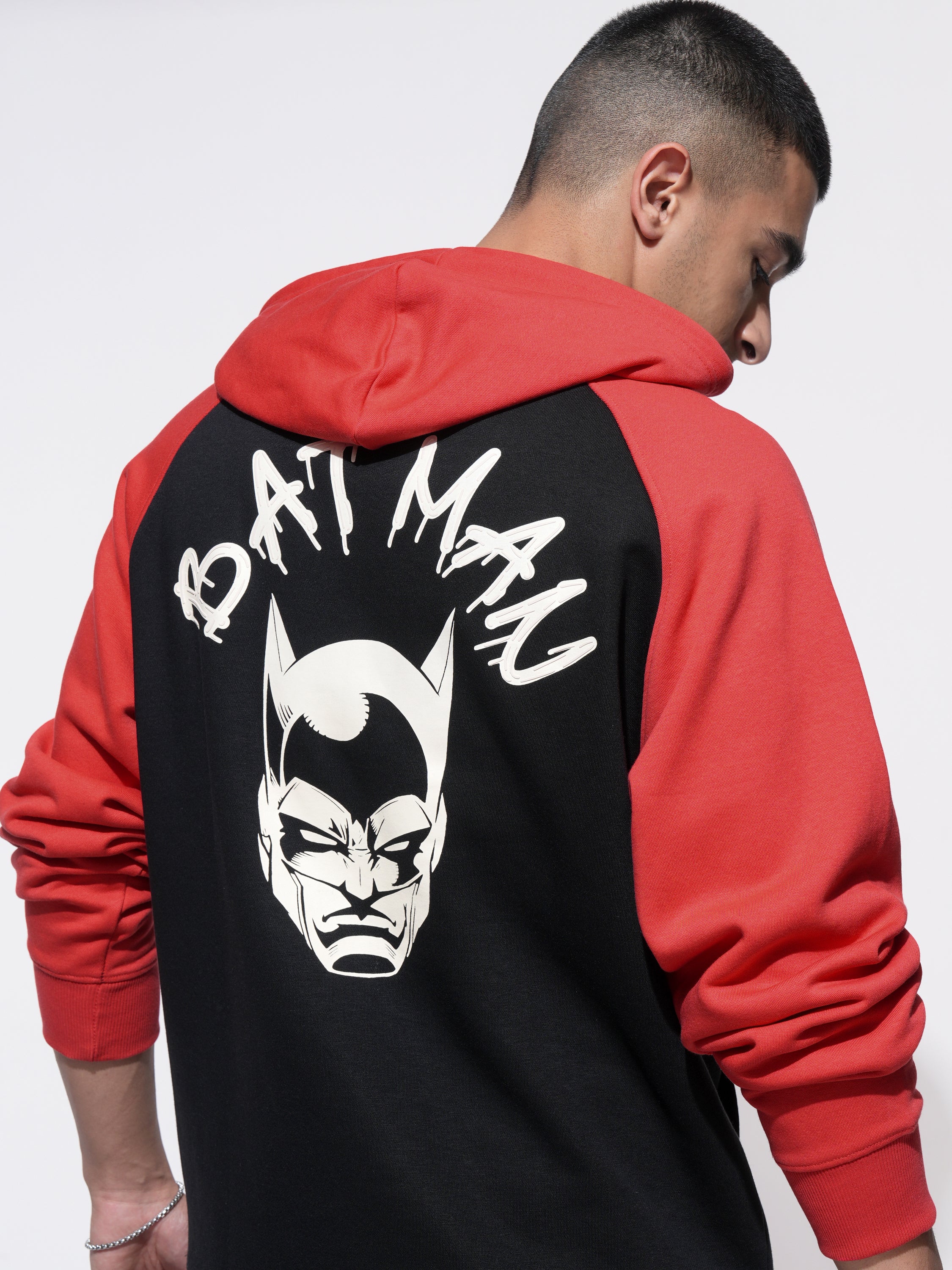 DC By Highlander Men Black Batman Hooded Pullover Sweatshirt - Black - Image 1